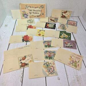 21 VINTAGE MCM ALL OCCASION GIFT FOLDERS / TAGS 1950'S 4"